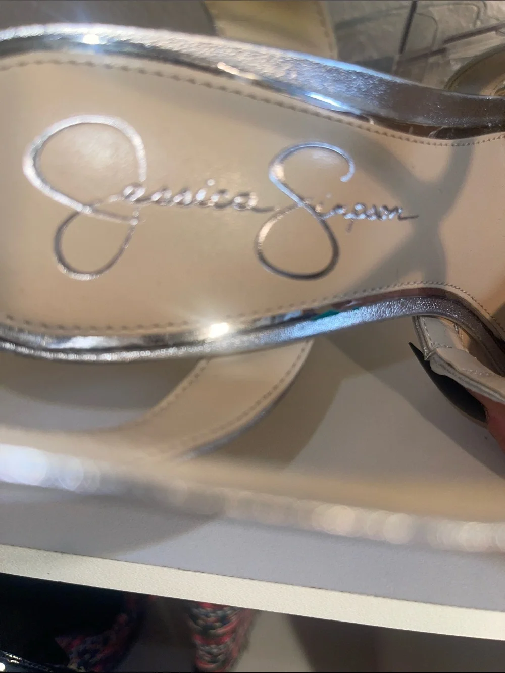Jessica Simpson metallic silver